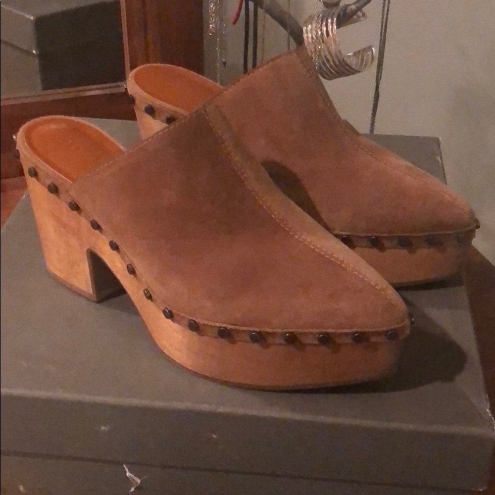 All saints suede clogs - worn once!